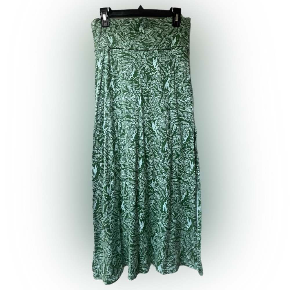Hinano green leaf maxi skirt
